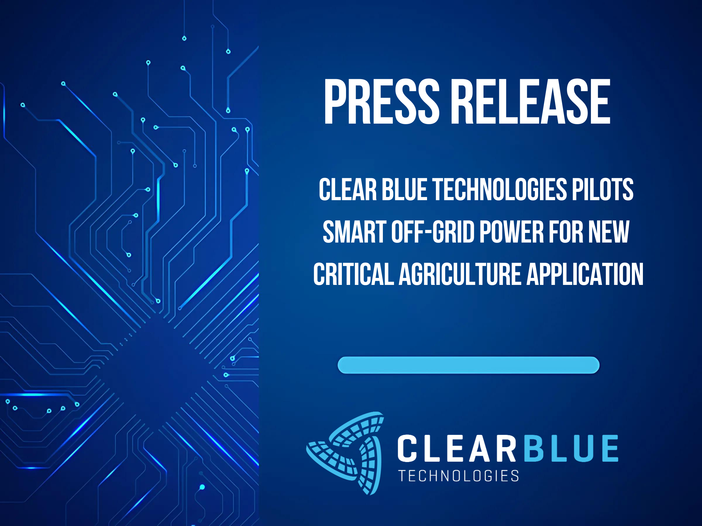 Clear Blue Technologies Pilots Smart Off-Grid Power for Critical ...